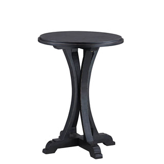 Zach Black Accent Table fir wood round