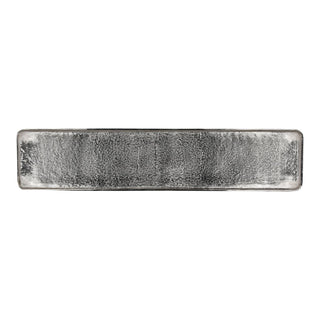 Zev Tray in Silver mottled mottling natural aluminum rectangle