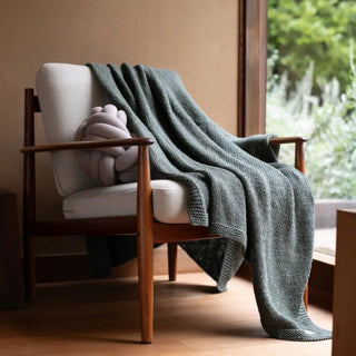 Zrestha 100% Organic Cotton Throw Blanket in Green