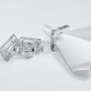 Caspari Crystal Clear Acrylic Napkin Rings Set of 4
