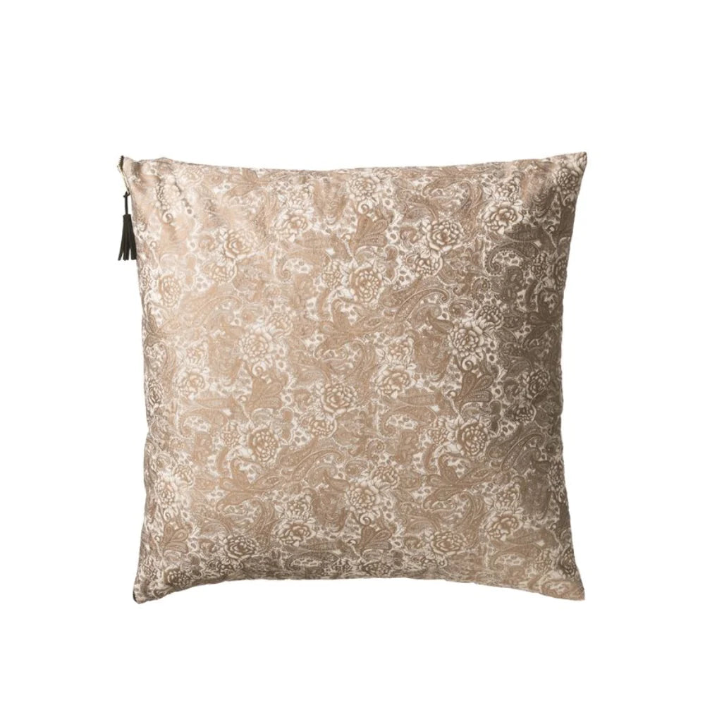 Off White & Taupe Printed PIllow
