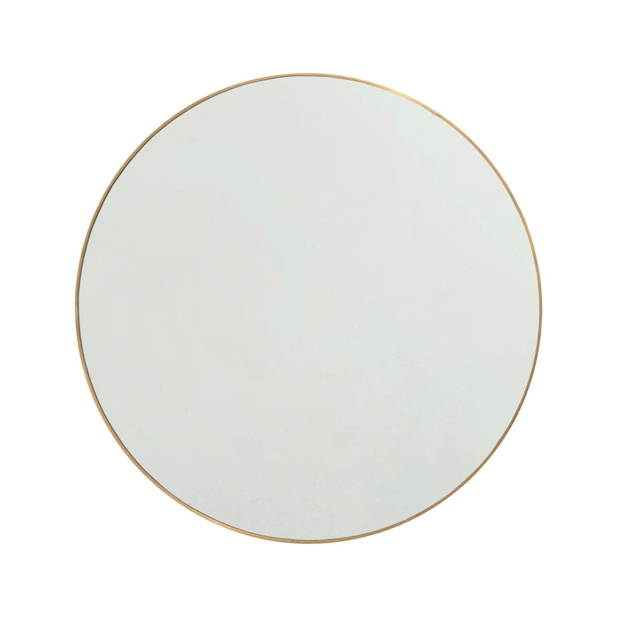 Round Metal Framed Wall Mirror