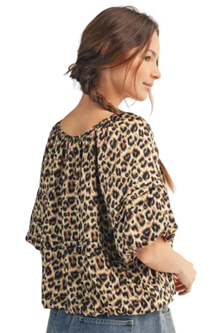 Animal Print Short Sleeve Top