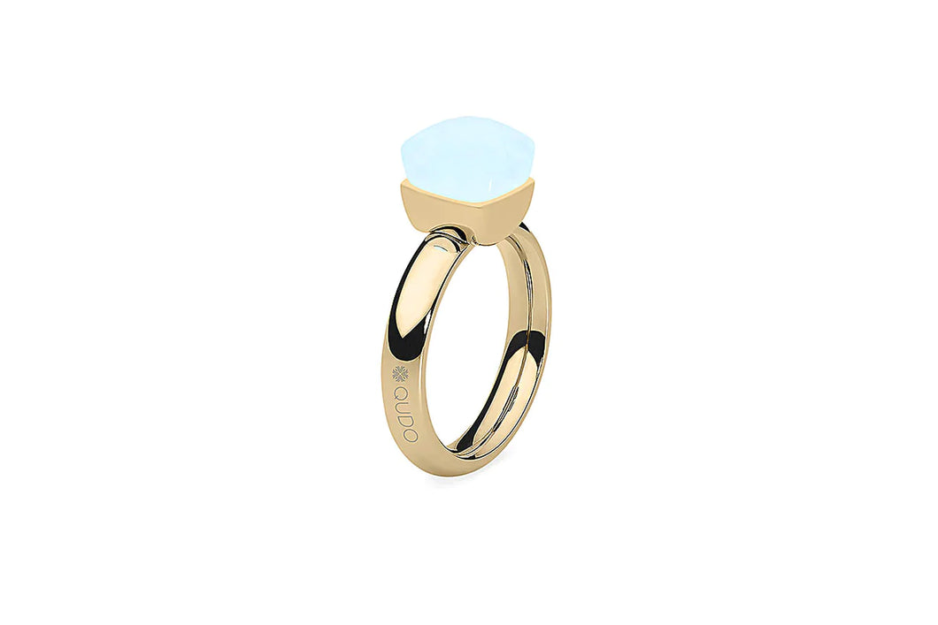 QUDO Gold Arctic Blue Opal Firenze Ring