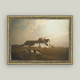 Farmhouse - East Frisia Framed Antique Art 16"x12"