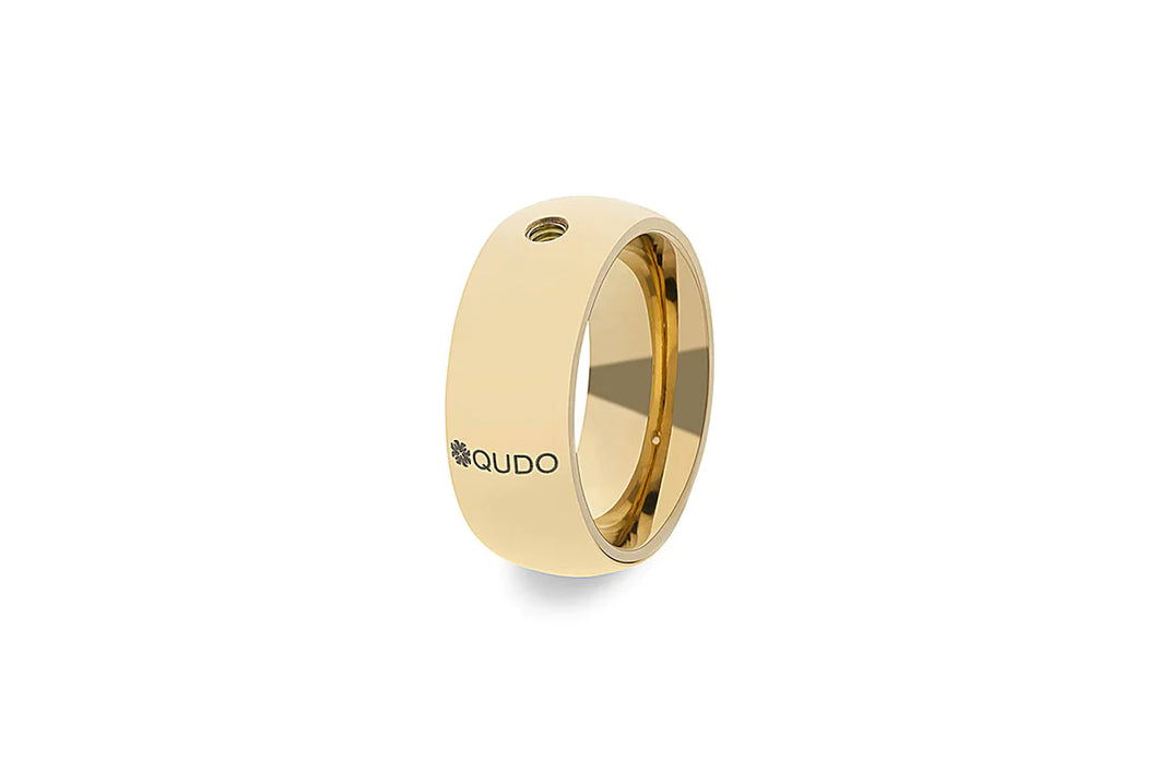 QUDO Gold Big Basic Ring