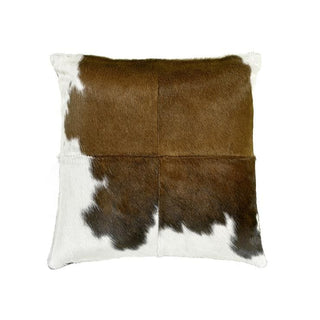 18x18 Brown & White Hide Pillow
