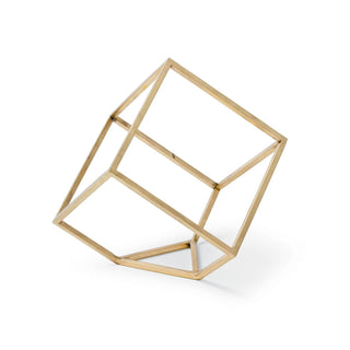 Open Standing Cube in Brass