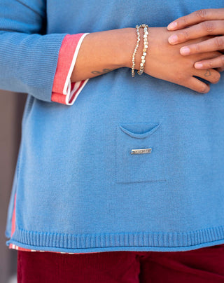 Mersea Catalina Crewneck Sweater in Blue Dusk