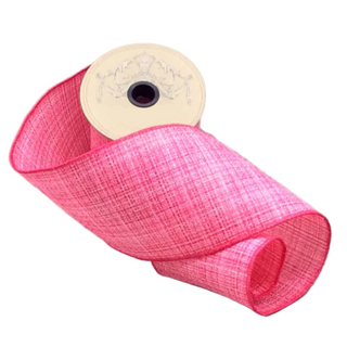 Hot Pink Coarse Linen Ribbon - SOLD BY THE FOOT