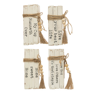 White Block Book with Jute Tie Assorted