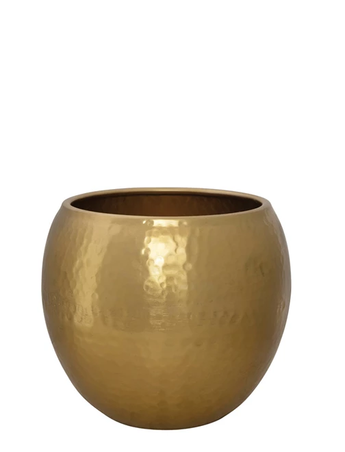 Small Brass Hammered Planter