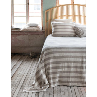 Cotton Double Cloth Bed Cover & 2 Standard Shams with Wood Buttons, King Set of 3