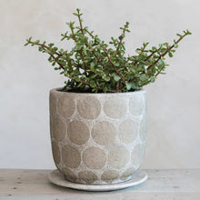 Load image into Gallery viewer, Cement Dots Planter &amp; Saucer
