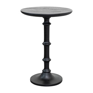 Round Mango Wood Table in Matte Black