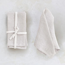Load image into Gallery viewer, Square Stonewashed Linen Napkins, Set of 4 In Ivory
