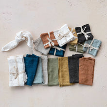 Load image into Gallery viewer, Square Stonewashed Linen Napkins, Set of 4 In Ivory
