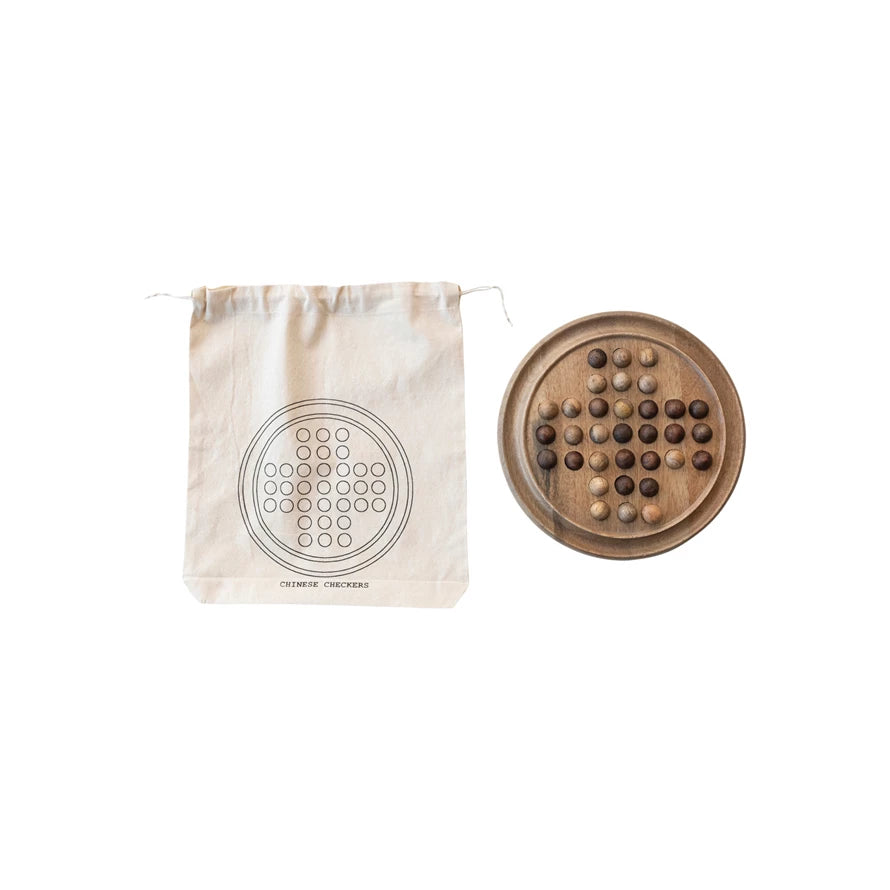 Mango Wood Chinese Checker Board Set