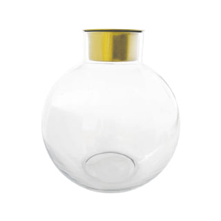 Recycled Fillable Glass & Brass Tealight Holder