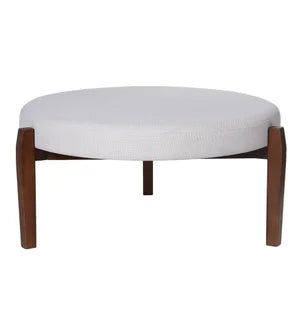 White 3 Legged Round Ottoman