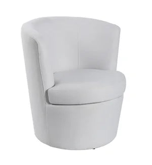 White Boucle Swivel Chair