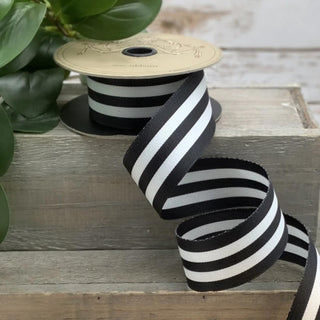 Black and White Grosgrain Ribbon Sold by the Foot