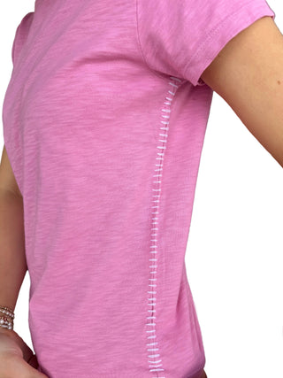 dylan Crew w/Contrast Stitch in Pink/Natural 