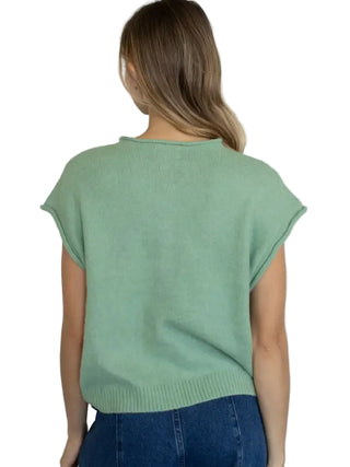 Piper Vest Cardigan in Matcha