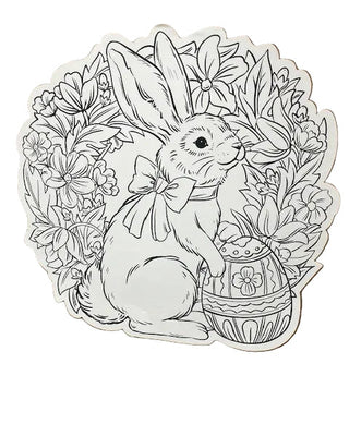 Hester & Cook Die-cut Coloring Bunny Wreath Placemat