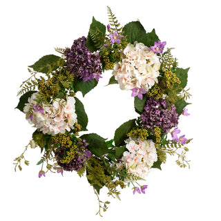 Mixed Hydrangea Wreath 24"