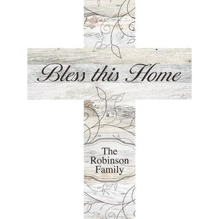 P. Graham Dunn White Faux Wood Cross