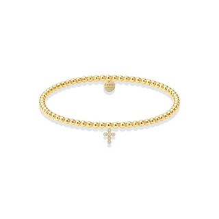 Glory Cross Charm 14K Gold Filled Beaded Bracelet