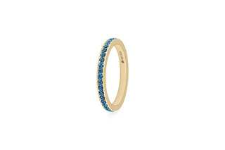 QUDO Gold Eternity Ring with Light Sapphire