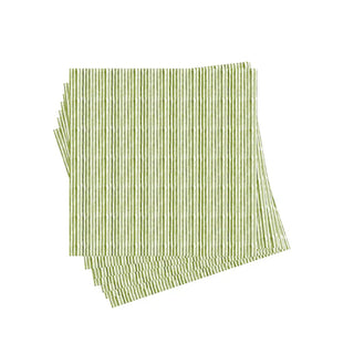 Anne Neilson Green Watercolor Striped Cocktail Napkins