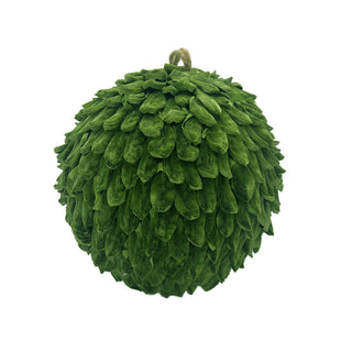 Large Dark Green Leaf Ball Ornament