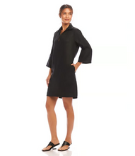 Load image into Gallery viewer, Karen Kane Cuffed Sleeve Linen Dress in Black
