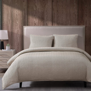 Chenille Herringbone Duvet Cover Set Sand