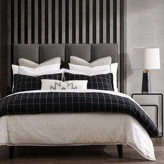 Windowpane Plaid Comforter Set Black