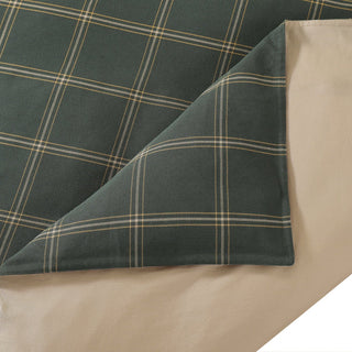 Windowpane Plaid Comforter Set in Hunter Green