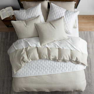 100% French Flax Linen Reversible Duvet Cover Set Natural