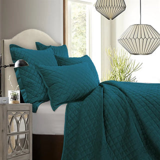 Velvet Diamond Quilt Teal