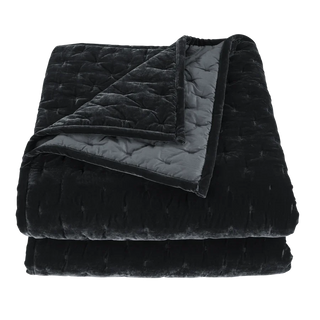 Stella Faux Silk Velvet Quilt Set Black