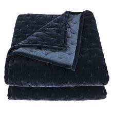 Load image into Gallery viewer, Stella Faux Silk Velvet Quilt Midnight Blue
