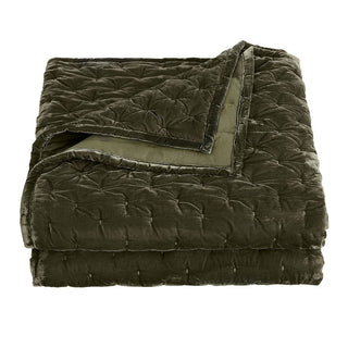 Stella Faux Silk Velvet Quilt Set Fern Green