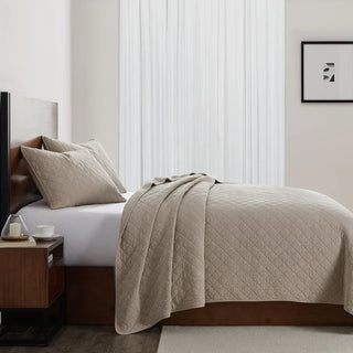 Stonewashed Cotton Gauze Quilt Set Sable