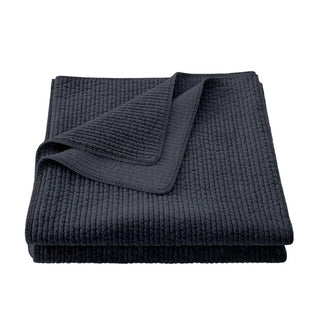 Stonewashed Cotton Velvet Quilt Set Navy