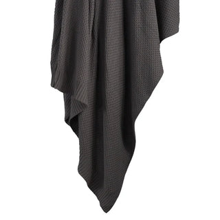 Cotton Knit Blanket in Slate