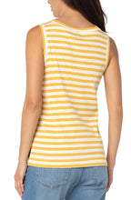 Load image into Gallery viewer, Liverpool Yellow Striped Sleeveless Top
