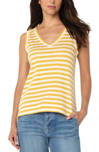Load image into Gallery viewer, Liverpool Yellow Striped Sleeveless Top

