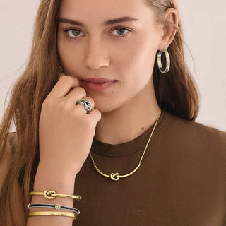 Brighton Interlok Single Knot Hinged Bangle in Gold